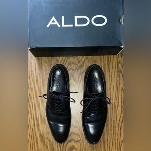 Aldo Black Leather Oxford Shoes